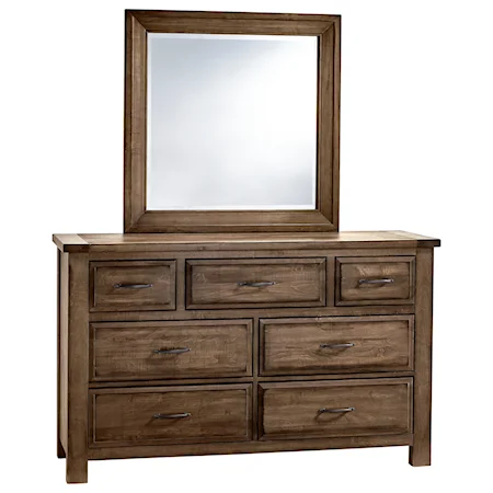 Solid Wood Dresser & Mirror